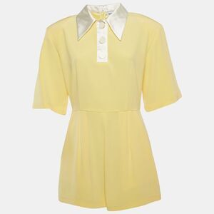 Rowen Rose Yellow Crepe Cady Playsuit M